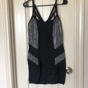 BEBE sparkle bandage dress